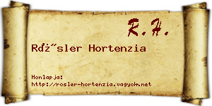 Rösler Hortenzia névjegykártya