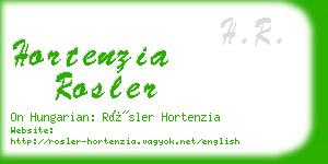 hortenzia rosler business card